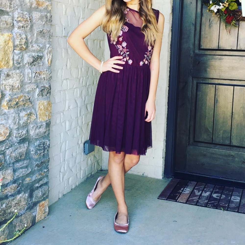 Floral Maroon Dress